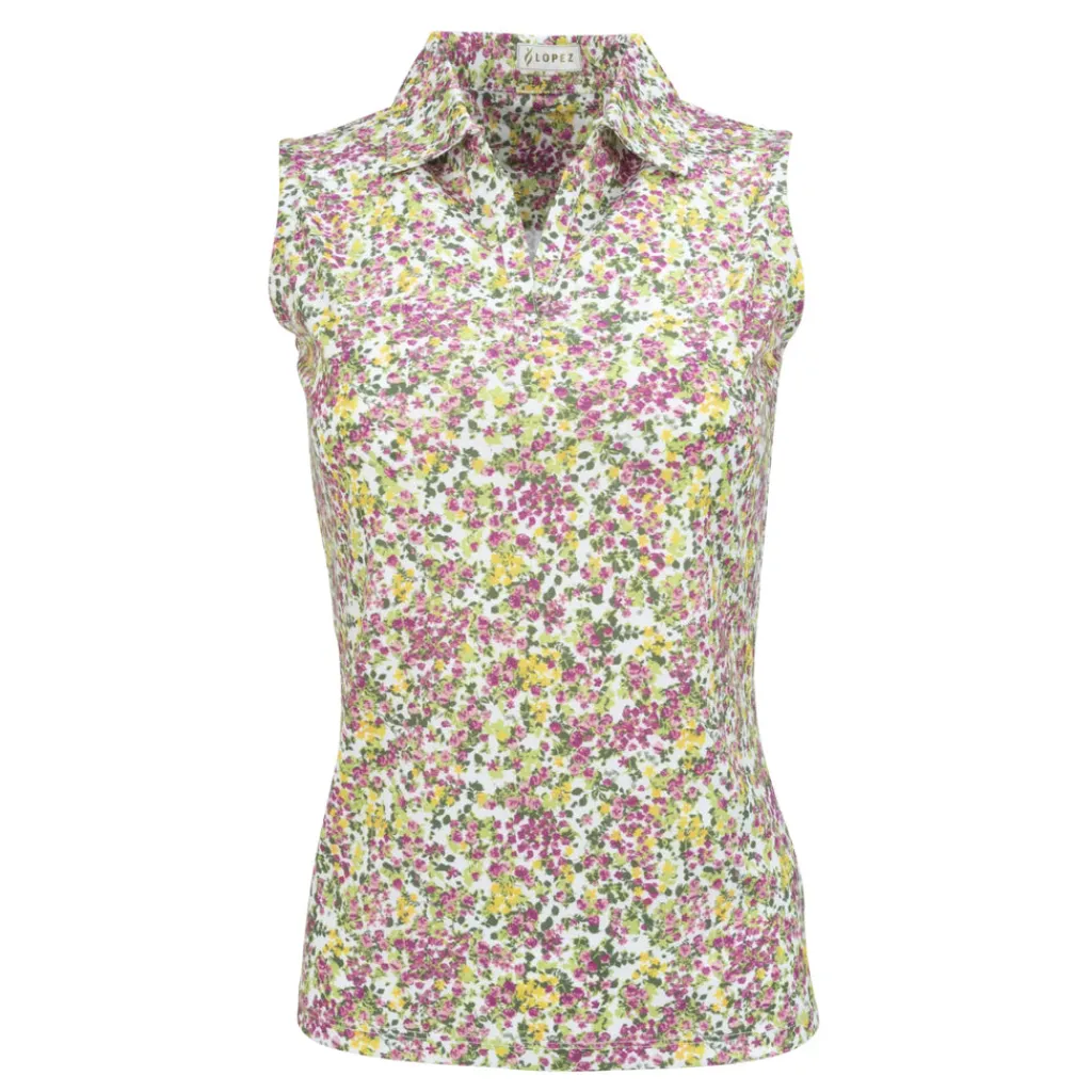 Hot Bloom Sleeveless Polo Sleeveless