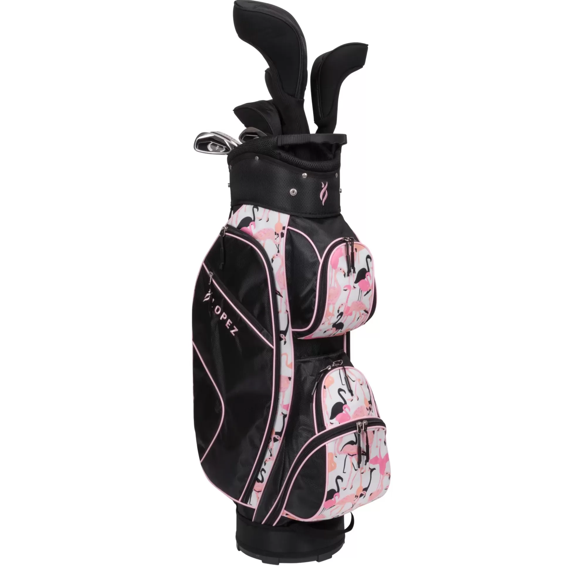 GOLF CLUB PACKAGE SETS^Nancy Lopez Ashley 18-Piece Cart Bag Package Set Flamingo