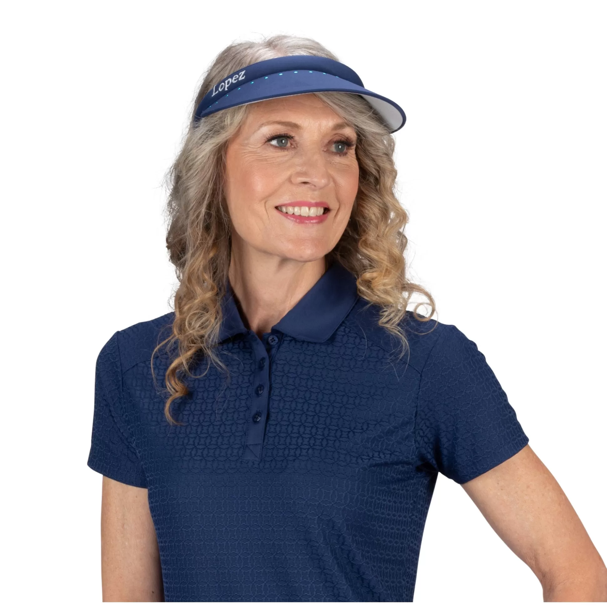 VISORS^Nancy Lopez Club Reverse Clip Visor Navy/Silver Navy / Silver