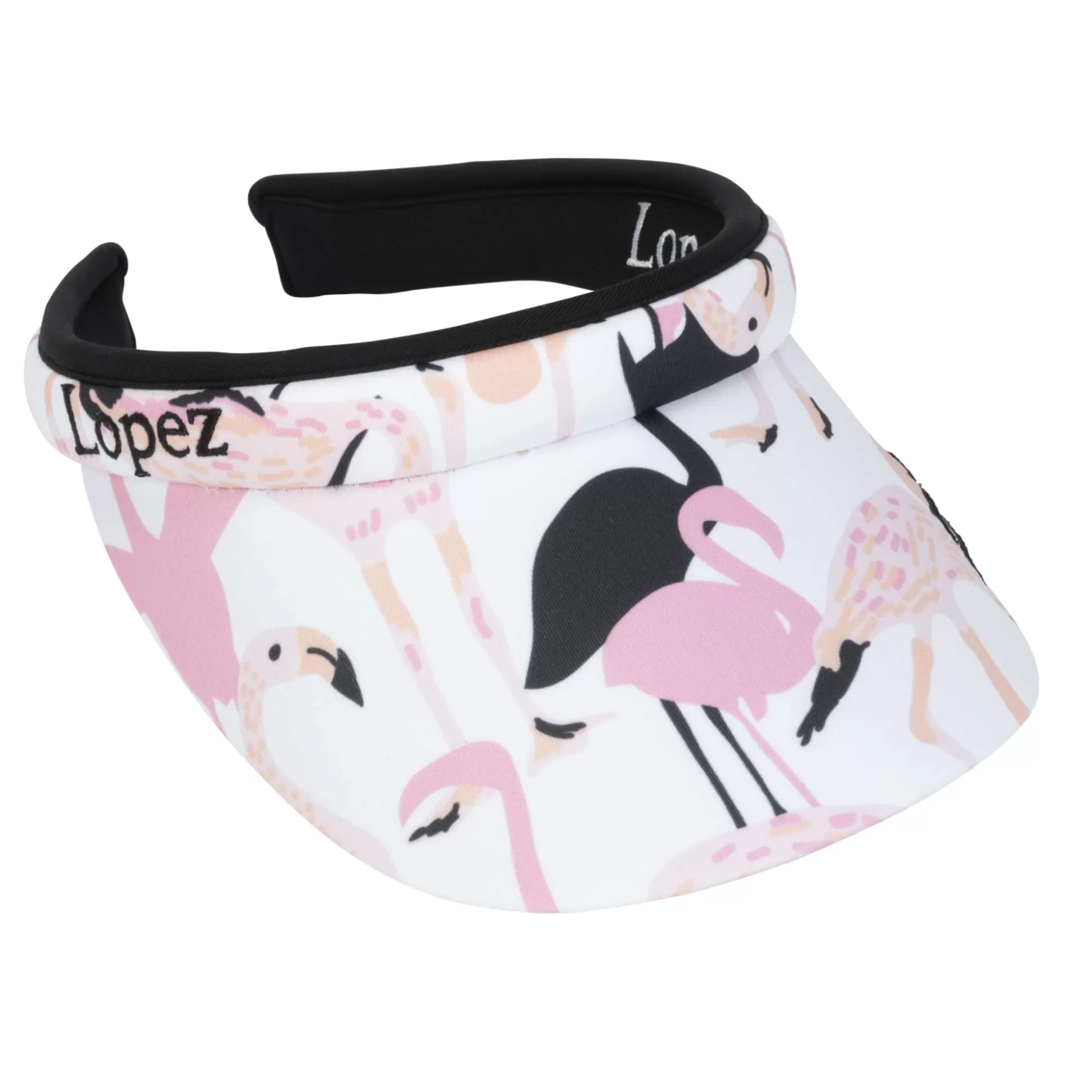 VISORS^Nancy Lopez Flamingo Reverse Clip Visor White / Black Multi (Flamingo Print)