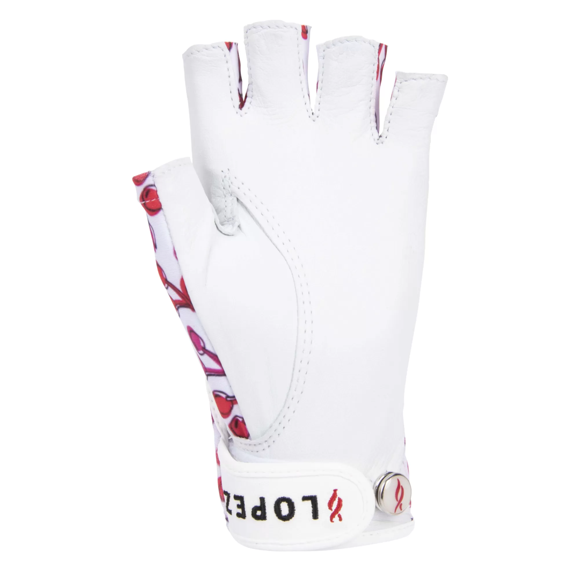 GLOVES^Nancy Lopez Half Finger Cherry Glove Left Hand