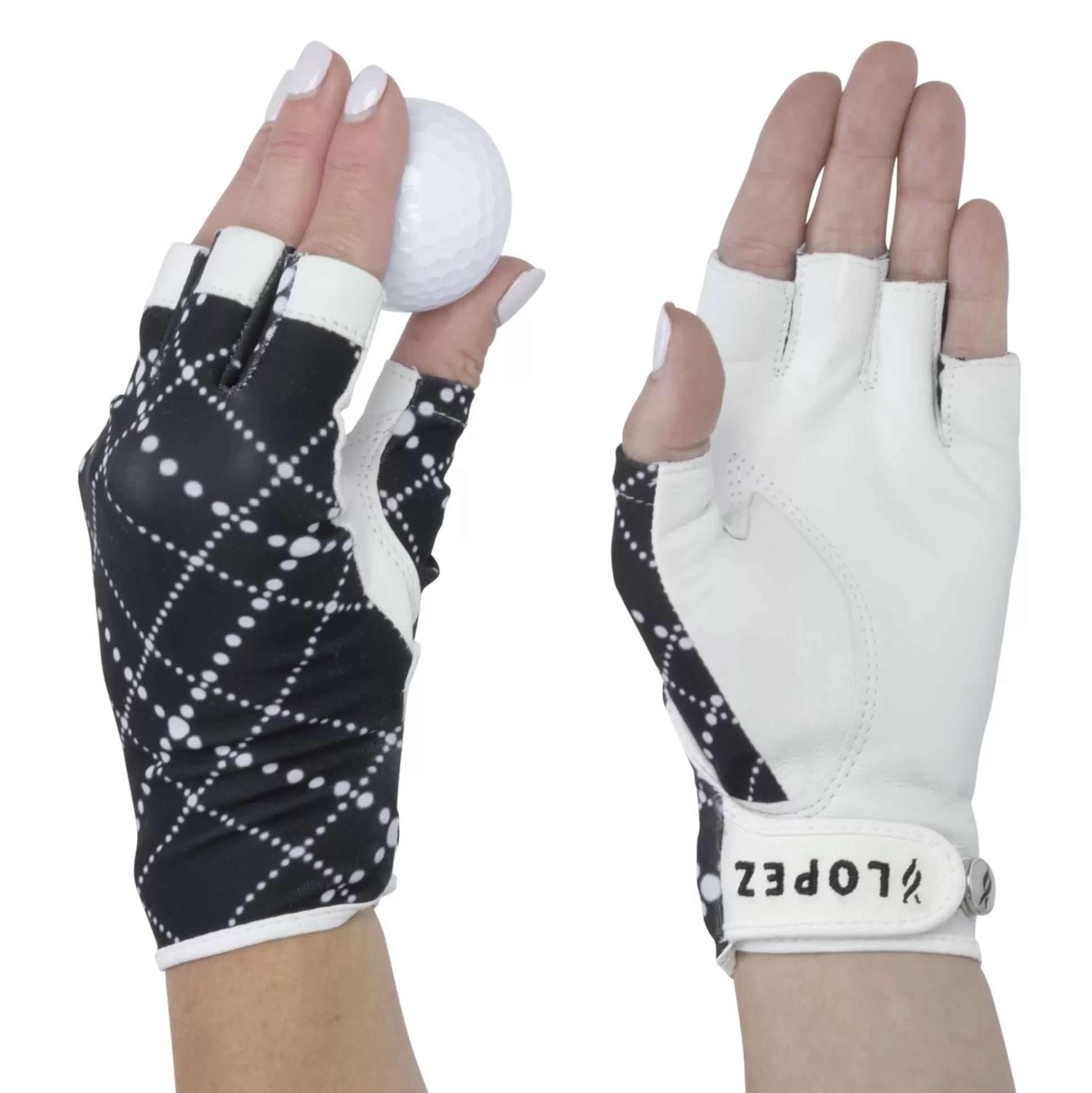 GLOVES^Nancy Lopez Half Finger Juicy Plaid Glove