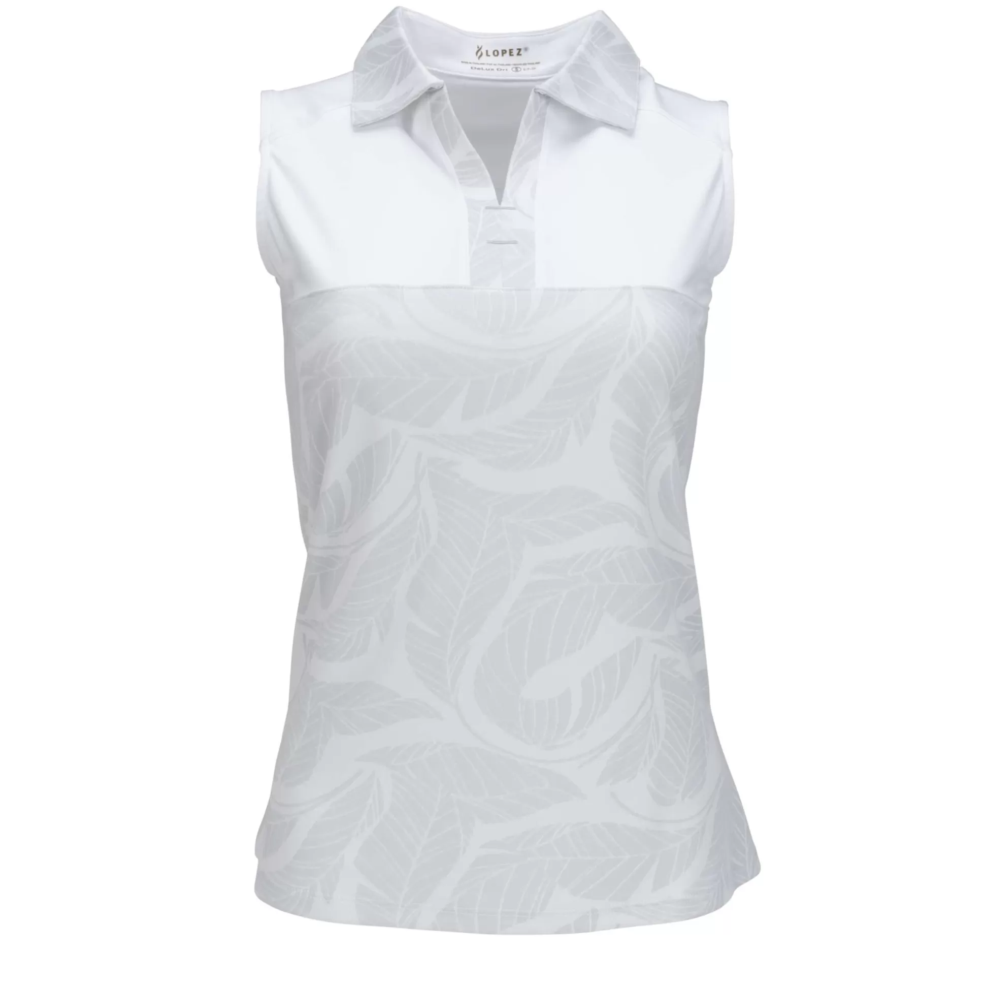 SLEEVELESS^Nancy Lopez Havana Sleeveless Polo White Multi