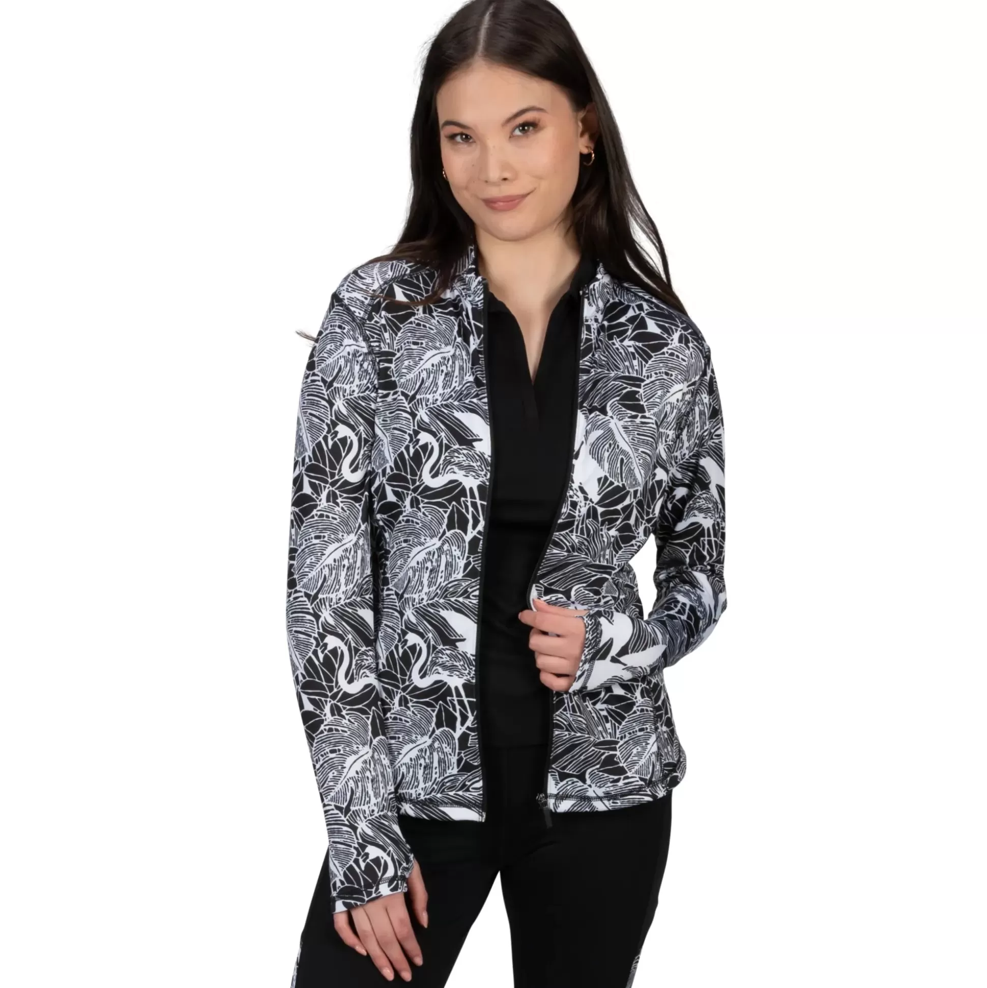 JACKETS^Nancy Lopez Jazzy Jacket Lush Black Multi (Lush Print)