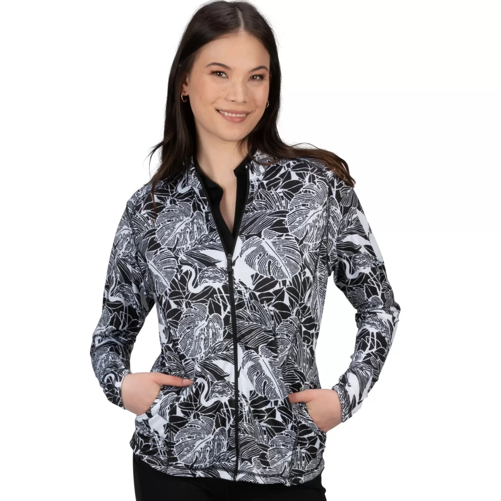 JACKETS^Nancy Lopez Jazzy Jacket Lush Black Multi (Lush Print)