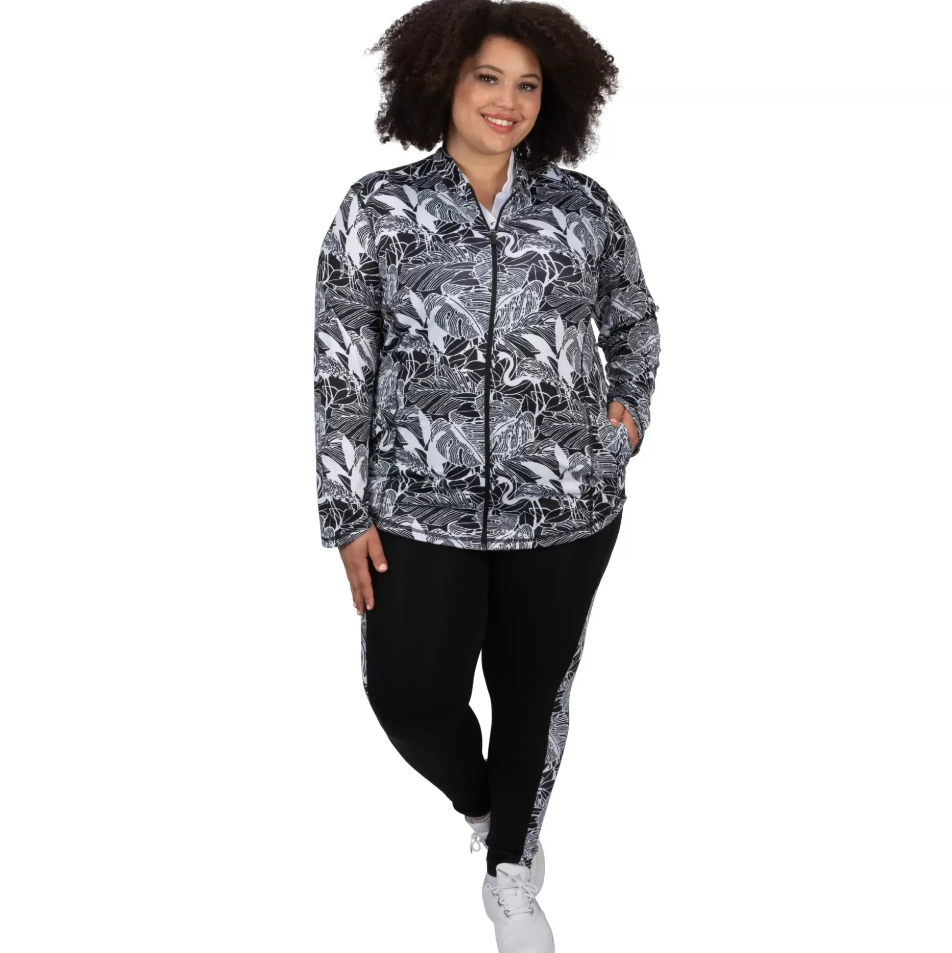 JACKETS^Nancy Lopez Jazzy Jacket Lush Plus Black Multi (Lush Print)