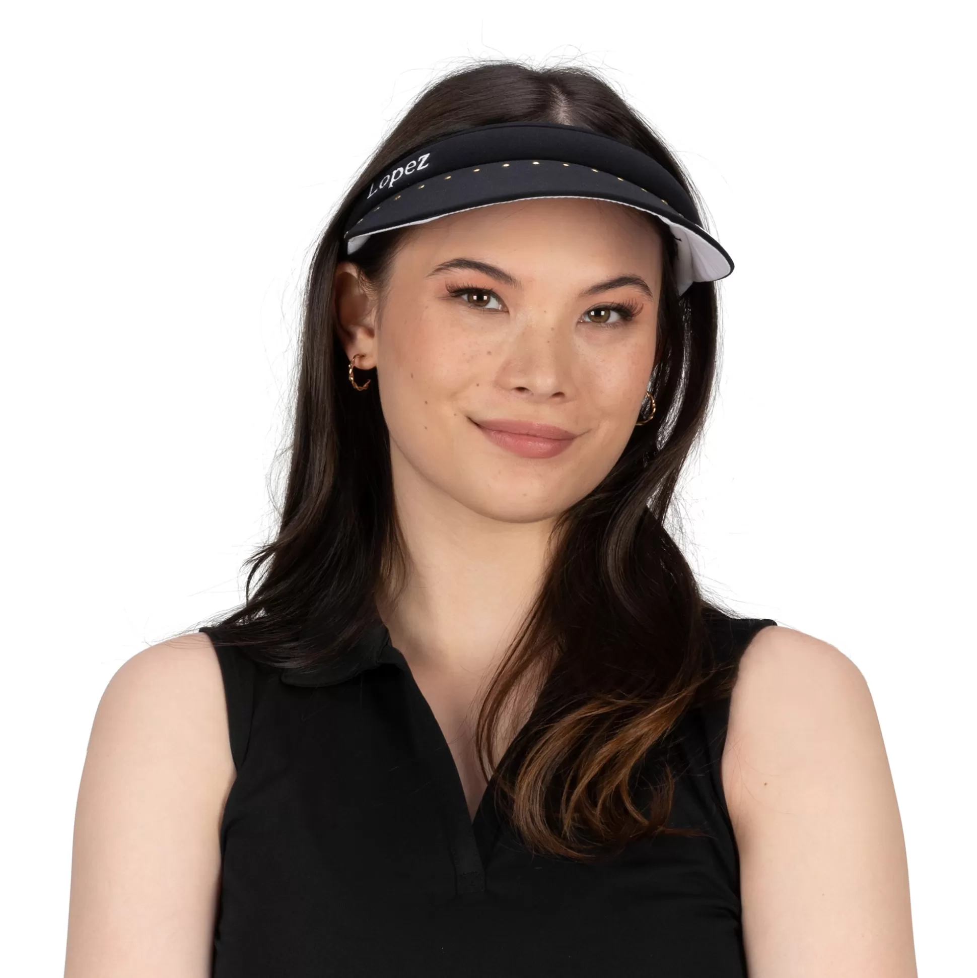 HATS & VISORS^Nancy Lopez Reverse Club Visor Black/White