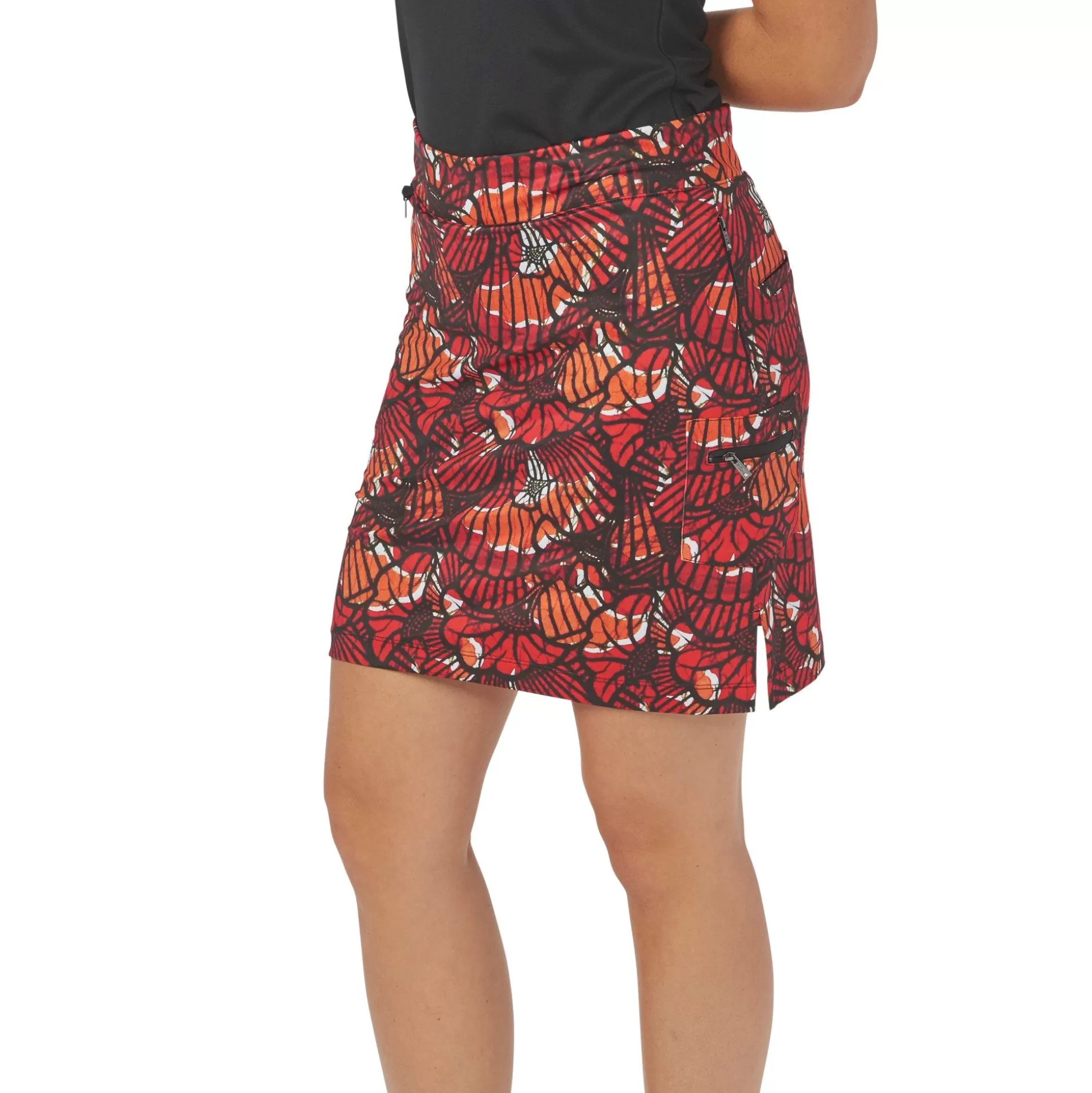 SKORTS^Nancy Lopez Wave Print Club Skort Fiery Red Multi